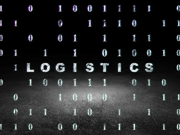 Finance concept: Logistics in grunge dark room — Stock fotografie