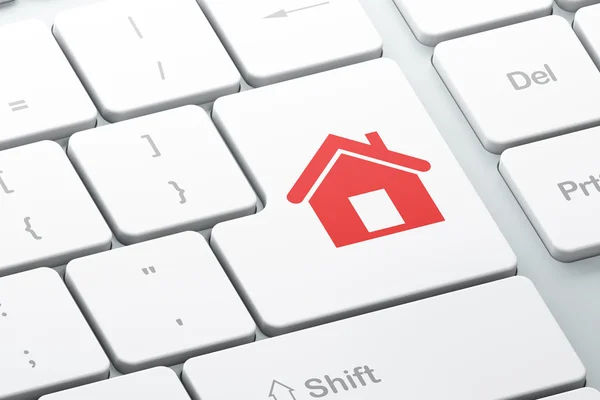 Business concept: Home on computer keyboard background — Stock Photo, Image