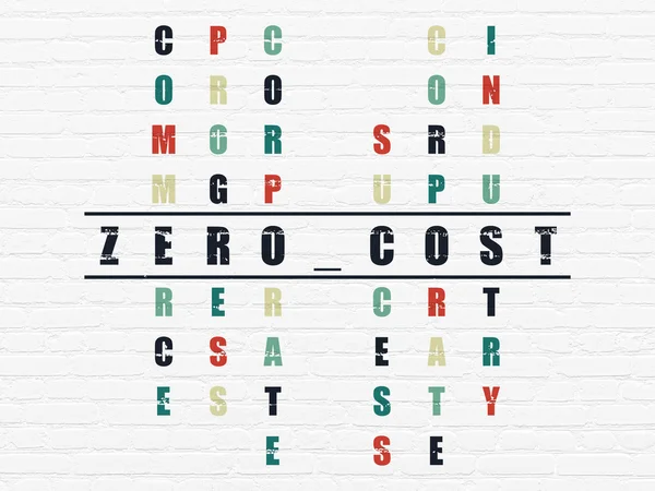 金融の概念: クロスワード パズルでコストをゼロ — ストック写真