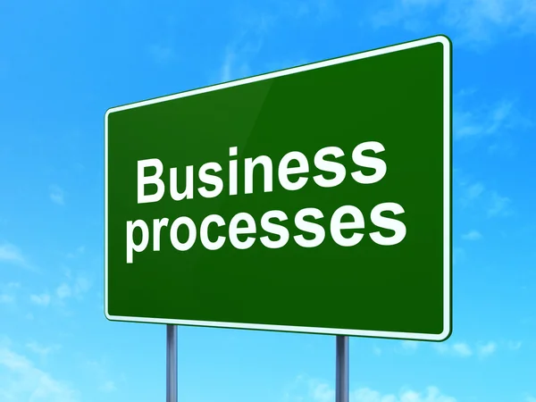 Finance concept: Business Processes on road sign background — Stock Photo, Image