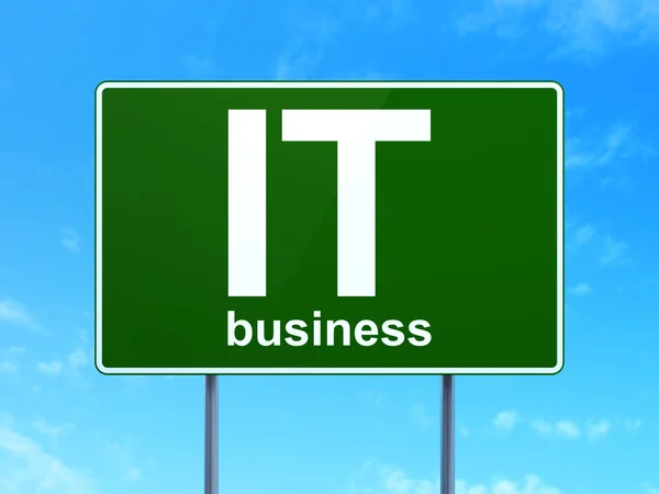 Business concept: IT Business on road sign background — Foto Stock