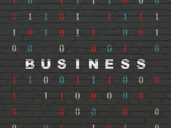 事業コンセプト： 壁の背景にビジネス — ストック写真