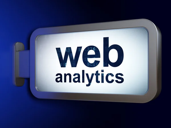 Concept de développement Web : Web Analytics sur fond de panneau d'affichage — Photo