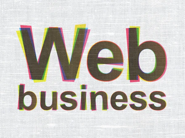 Conceito de desenvolvimento Web: Web Business em fundo de textura de tecido — Fotografia de Stock