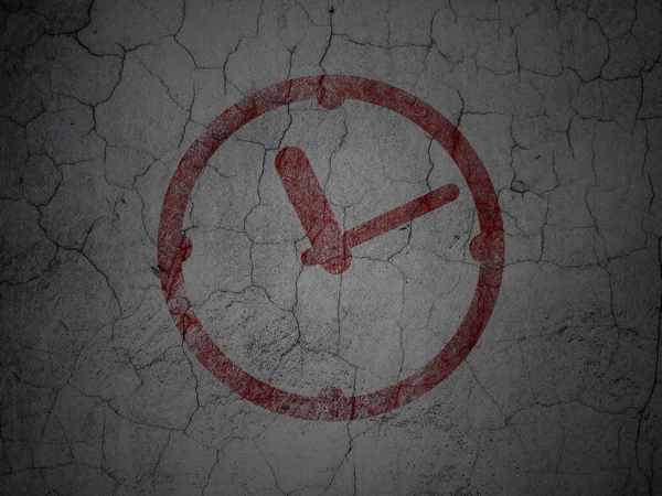 Έννοια του χρόνου: ρολόι σε φόντο τοίχο grunge — Φωτογραφία Αρχείου