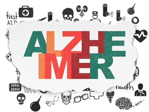 Healthcare concept: Alzheimer on Torn Paper background — Stock Fotó