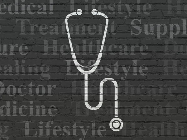 Medicin-konceptet: stetoskop på vägg bakgrund — Stockfoto