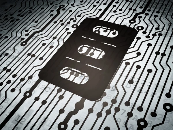 Concept de soins de santé : circuit imprimé avec plaquettes thermoformées — Photo