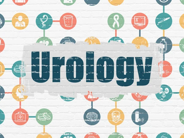 Conceito de medicina: Urologia no fundo da parede — Fotografia de Stock