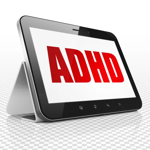 Concetto di assistenza sanitaria: computer tablet con ADHD in mostra — Foto Stock