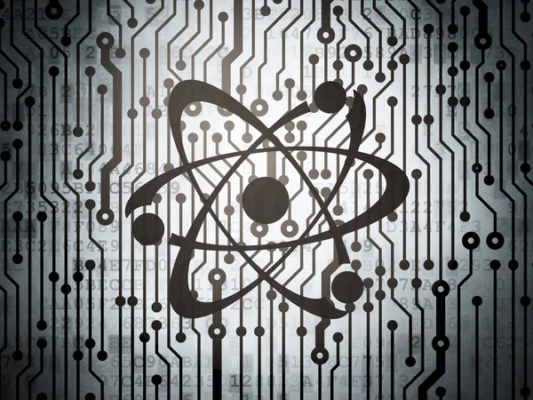 Science concept: circuit board with Molecule — Φωτογραφία Αρχείου