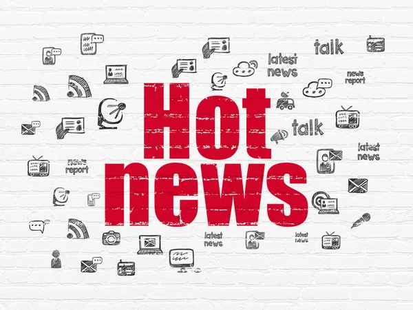 News concept: Hot News on wall background — Stock Photo, Image