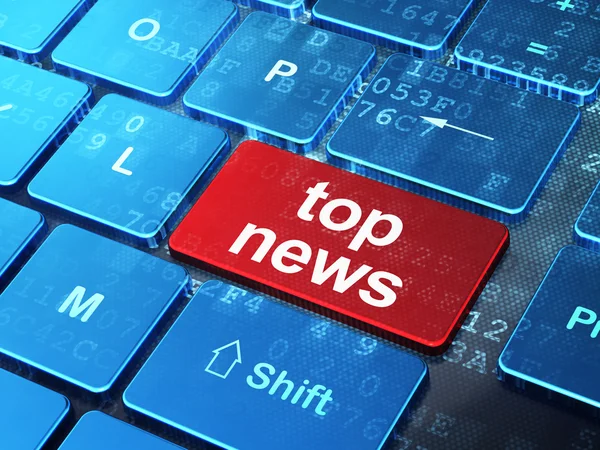 News concept: Top News on computer keyboard background — Stock Photo, Image