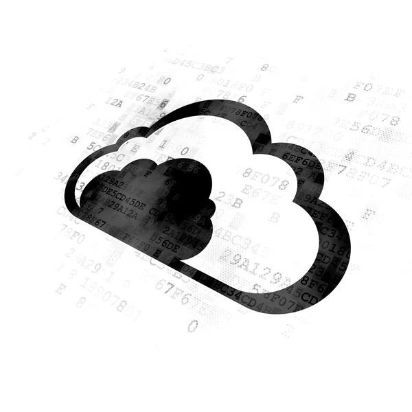 Cloud Computing Konzept: Cloud auf digitalem Hintergrund — Stockfoto