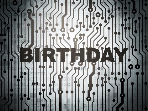 Entertainment, concept: circuit board with Birthday — Stockfoto