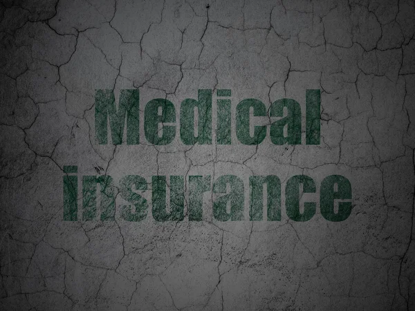 Versicherungskonzept: Krankenversicherung vor Grunge-Hintergrund — Stockfoto