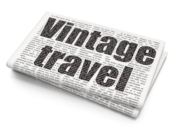Vacation concept: Vintage Travel on Newspaper background — Stock Photo, Image
