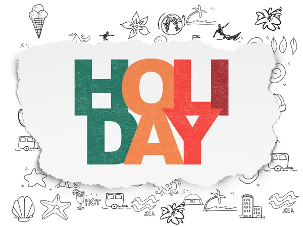 Conceito de viagem: Holiday on Torn Paper background — Fotografia de Stock