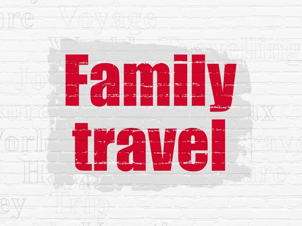 Travel concept: Family Travel on wall background — Stock Photo, Image