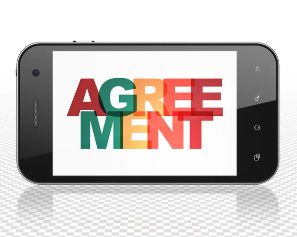 Business concept: Smartphone with Agreement on  display — 图库照片