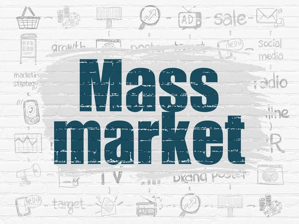 Concepto publicitario: Mercado de masas sobre fondo de pared —  Fotos de Stock