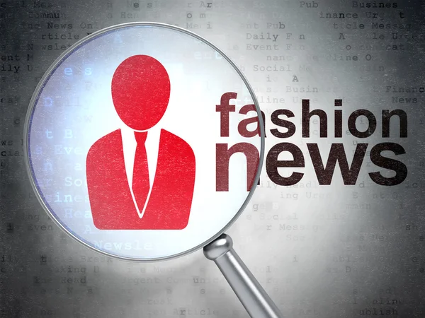 ニュース概念: ビジネスの男性と光学ガラスとファッション ニュース — ストック写真