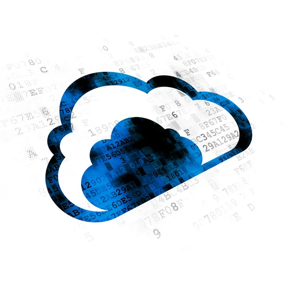 Concetto di rete cloud: cloud su sfondo digitale — Foto Stock