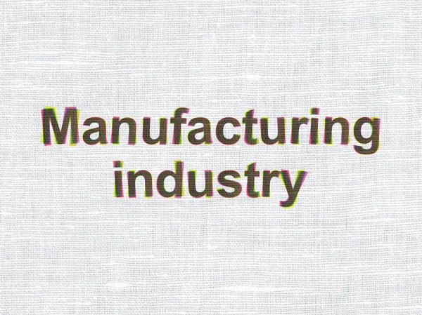 Concetto di produzione: Industria manifatturiera su sfondo tessitura tessuto — Foto Stock