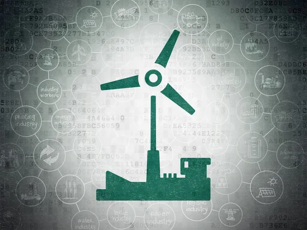 Manufacuring concept: Windmill on Digital Paper background — Φωτογραφία Αρχείου