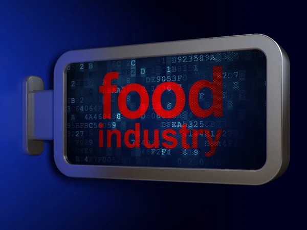 Концепция производства: Пищевая промышленность на фоне рекламных щитов — стоковое фото