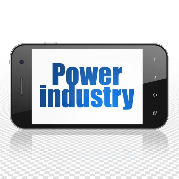 Concetto di settore: Smartphone con Power Industry in mostra — Foto Stock