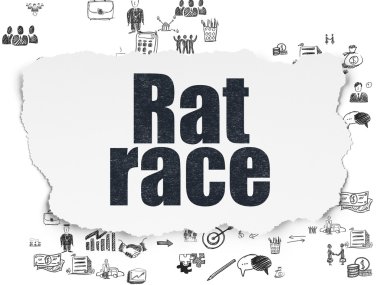 Business concept: Rat Race on Torn Paper background