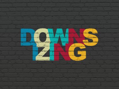 Ekonomi kavramı: duvar arka plan üzerinde küçülme