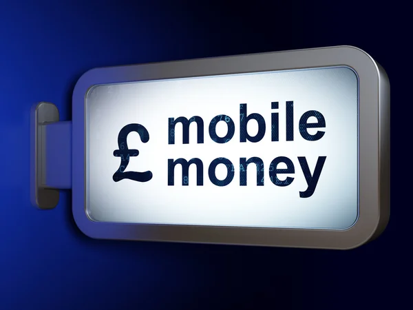 Money concept: Mobile Money and Pound on billboard background — Stock fotografie