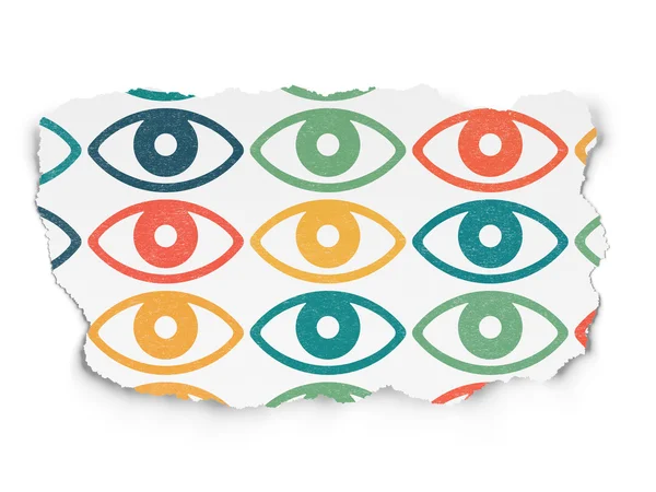 Security concept: Eye icons on Torn Paper background — 스톡 사진