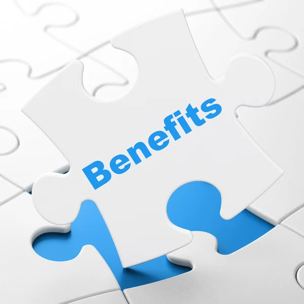 Business concept: Benefits on puzzle background — Stock Photo, Image