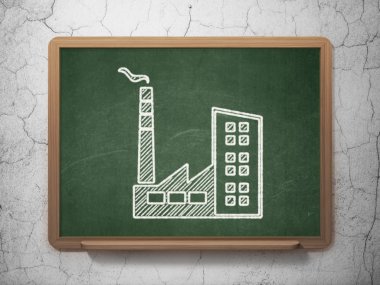 Finance concept: Industry Building on chalkboard background