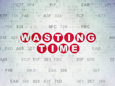 Timeline concept: Wasting Time on Digital Paper background