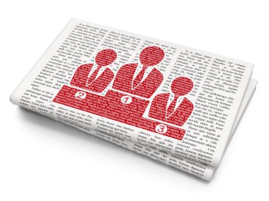 Advertising concept: Business Team on Newspaper background