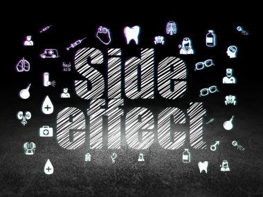 Healthcare concept: Side Effect in grunge dark room