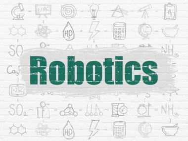 Bilim kavramı: Robotik duvar arka plan üzerinde