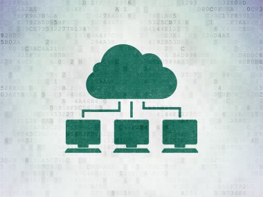 Bulut teknoloji kavramı: dijital kağıt arka plan bulut ağda