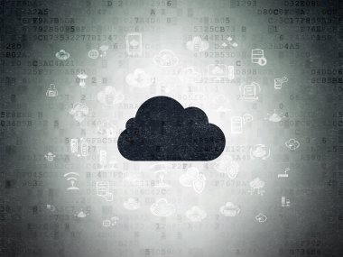 Cloud computing concept: Cloud on Digital Paper background