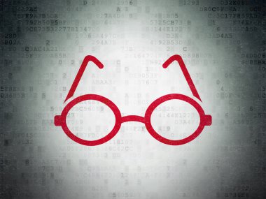 Education concept: Glasses on Digital Paper background