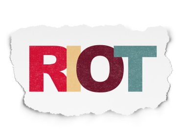 Political concept: Riot on Torn Paper background