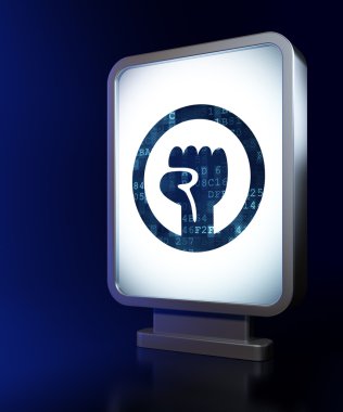 Political concept: Uprising on billboard background