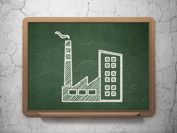 Finance concept: Industry Building on chalkboard background — Φωτογραφία Αρχείου