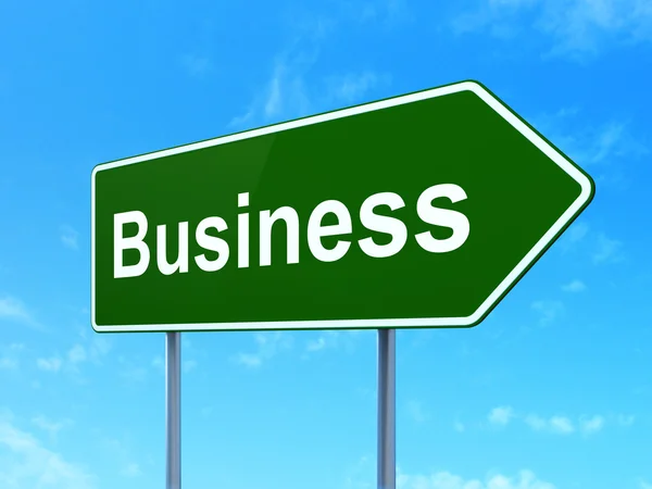Business concept: Business on road sign background — Φωτογραφία Αρχείου