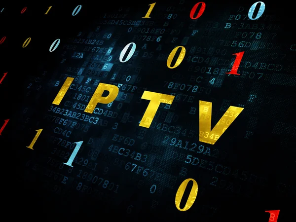 Concept de développement Web : IPTV sur fond numérique — Photo