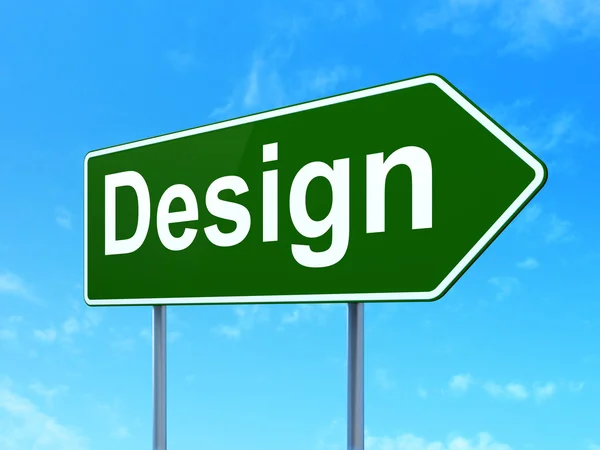 Advertising concept: Design on road sign background — Stock fotografie